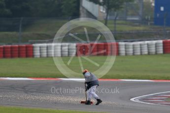 World © Octane Photographic Ltd. FIA World Endurance Championship (WEC), 6 Hours of Nurburgring , Germany - Practice 3, Saturday 29th August 2015. Marshals clearing gravel from the track. Digital Ref : 1395LB1D5317