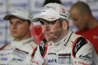 World © Octane Photographic Ltd. FIA World Endurance Championship (WEC), 6 Hours of Nurburgring , Germany – Qualifying press conference, Saturday 29th August 2015. Porsche Team – Porsche 919 Hybrid - LM LMP1 – Romain Dumas and Marc Lieb (1st). Digital Ref : 1397LB5D1113