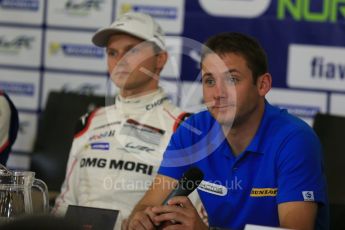 World © Octane Photographic Ltd. FIA World Endurance Championship (WEC), 6 Hours of Nurburgring , Germany - Press Conference, Friday 28th August 2015. KCMG – Nick Tandy and Porsche Team – Marc Lieb. Digital Ref : 1393LB1D3687