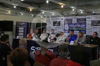 World © Octane Photographic Ltd. FIA World Endurance Championship (WEC), 6 Hours of Nurburgring , Germany - Press Conference, Friday 28th August 2015.  Audi Sport Team Joest- Marcel Fassler, Aston Martin Racing – Stefan Mucke, Porsche Team Manthey – Richard Lietz, Toyota Racing – Sebastien Buemi, Porsche Team – Marc Lieb, KCMG – Nick Tandy, Rebellion Racing – Nick Heidfeld, Dempsey-Proton Racing – Marco Seefried. Digital Ref : 1393LB1D3691