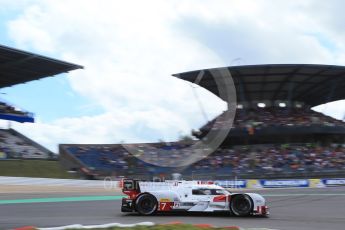 World © Octane Photographic Ltd. FIA World Endurance Championship (WEC), 6 Hours of Nurburgring , Germany - Qualifying, Saturday 29th August 2015. Audi Sport Team Joest- Audi R18 e-tron Quatrro - LMP1 - Andre Lotterer, Benoit Treluyer and Marcel Fassler. Digital Ref : 1396LB1D6037