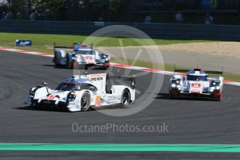 World © Octane Photographic Ltd. FIA World Endurance Championship (WEC), 6 Hours of Nurburgring , Germany - Race, Sunday 30th August 2015. Porsche Team – Porsche 919 Hybrid - LMP1 - Timo Bernhard, Mark Webber and Brendon Hartley, Audi Sport Team Joest- Audi R18 e-tron Quatrro - LMP1 - Oliver Jarvis, Lucas di Grassi and Loic Duval and Andre Lotterer, Benoit Treluyer and Marcel Fassler. Digital Ref : 1398LB1D6385