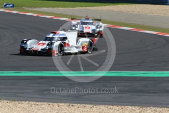 World © Octane Photographic Ltd. FIA World Endurance Championship (WEC), 6 Hours of Nurburgring , Germany - Race, Sunday 30th August 2015. Audi Sport Team Joest- Audi R18 e-tron Quatrro - LMP1 - Oliver Jarvis, Lucas di Grassi and Loic Duval and Andre Lotterer, Benoit Treluyer and Marcel Fassler. Digital Ref : 1398LB1D6388