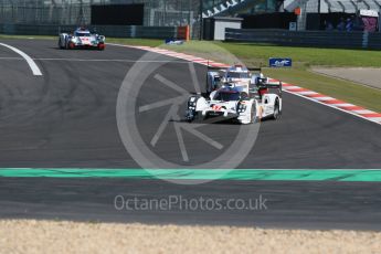 World © Octane Photographic Ltd. FIA World Endurance Championship (WEC), 6 Hours of Nurburgring , Germany - Race, Sunday 30th August 2015. Porsche Team – Porsche 919 Hybrid - LMP1 - Timo Bernhard, Mark Webber and Brendon Hartley, Audi Sport Team Joest- Audi R18 e-tron Quatrro - LMP1 - Oliver Jarvis, Lucas di Grassi and Loic Duval and Andre Lotterer, Benoit Treluyer and Marcel Fassler. Digital Ref : 1398LB1D6502