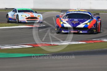 World © Octane Photographic Ltd. FIA World Endurance Championship (WEC), 6 Hours of Nurburgring , Germany - Race, Sunday 30th August 2015. SMP Racing – Ferrari F458 Italia GT2 - LMGTE Am – Viktor Shaitar, Aleksey Basov and Andrea Bertolini and Aston Martin Racing - Aston Martin Vantage GTE – LMGTE Am – Paul Dalla Lana, Pedro Lamy and Mathias Lauda. Digital Ref :