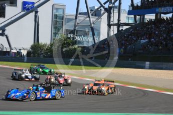 World © Octane Photographic Ltd. FIA World Endurance Championship (WEC), 6 Hours of Nurburgring , Germany - Race, Sunday 30th August 2015. Signatech Alpine – Alpine A450b - LMP2 - Nelson Panciatici, Paul-Loup Chatin and Vincent Capillaire and G-Drive Racing – Nissan Ligier JS P2 – LMP2 – Gustavo Yacaman, Ricardo Gonzalez and Luis Felipe Derani. Digital Ref : 1398LB5D1196