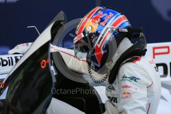 World © Octane Photographic Ltd. FIA World Endurance Championship (WEC), 6 Hours of Nurburgring , Germany – Race parc ferme, Sunday 30th August 2015. Porsche Team – Porsche 919 Hybrid - LMP1 - Mark Webber (1st). Digital Ref : 1399LB5D2121