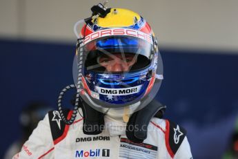World © Octane Photographic Ltd. FIA World Endurance Championship (WEC), 6 Hours of Nurburgring , Germany – Race parc ferme, Sunday 30th August 2015. Porsche Team – Porsche 919 Hybrid - LMP1 - Mark Webber (1st). Digital Ref : 1399LB5D2126
