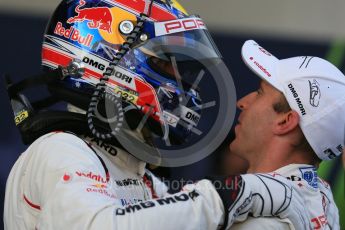 World © Octane Photographic Ltd. FIA World Endurance Championship (WEC), 6 Hours of Nurburgring , Germany – Race parc ferme, Sunday 30th August 2015. Porsche Team – Porsche 919 Hybrid - LMP1 - Timo Bernhard and Mark Webber (1st). Digital Ref : 1399LB5D2146