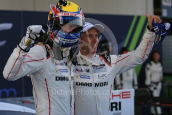 World © Octane Photographic Ltd. FIA World Endurance Championship (WEC), 6 Hours of Nurburgring , Germany – Race parc ferme, Sunday 30th August 2015. Porsche Team – Porsche 919 Hybrid - LMP1 - Timo Bernhard and Mark Webber (1st). Digital Ref : 1399LB5D2158