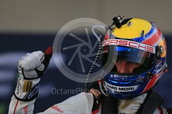 World © Octane Photographic Ltd. FIA World Endurance Championship (WEC), 6 Hours of Nurburgring , Germany – Race parc ferme, Sunday 30th August 2015. Porsche Team – Porsche 919 Hybrid - LMP1 - Timo Bernhard, Mark Webber and Brendon Hartley (1st). Digital Ref : 1399LB5D2162