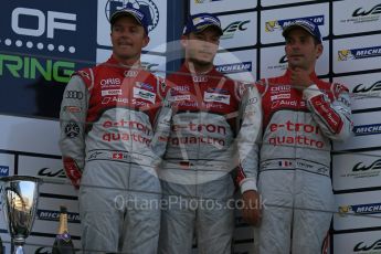 World © Octane Photographic Ltd. FIA World Endurance Championship (WEC), 6 Hours of Nurburgring , Germany - Race podium, Sunday 30th August 2015. Audi Sport Team Joest- Audi R18 e-tron Quatrro - LMP1 - Andre Lotterer, Benoit Treluyer and Marcel Fassler. Digital Ref : 1399LB5D2199