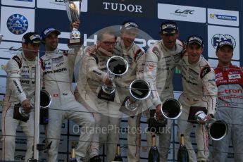 World © Octane Photographic Ltd. FIA World Endurance Championship (WEC), 6 Hours of Nurburgring , Germany - Race podium, Sunday 30th August 2015. Porsche Team – Porsche 919 Hybrid - LMP1 - Mark Webber (1st). Digital Ref : 1399LB5D2350