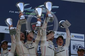 World © Octane Photographic Ltd. FIA World Endurance Championship (WEC), 6 Hours of Nurburgring , Germany - Race podium, Sunday 30th August 2015. Porsche Team – Porsche 919 Hybrid - LMP1 - Mark Webber (1st). Digital Ref : 1399LB5D2358