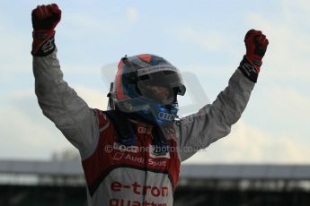 World © Octane Photographic Ltd. FIA World Endurance Championship (WEC), 6 Hours of Silverstone Race - Podium, UK, Sunday 12th April 2015. 1st Place, Audi R18 e-tron quattro - Marcel FASSLER. Digital Ref : 1227LW1L1910