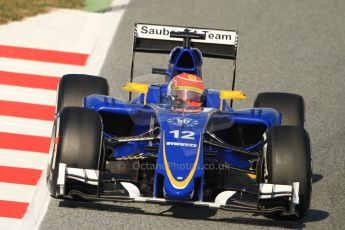 World © Octane Photographic Ltd. Sauber F1 Team C34-Ferrari – Felipe Nasr. Thursday 19th February 2015, F1 Winter testing, Circuit de Catalunya, Barcelona, Spain, Day 1. Digital Ref : 1187CB7B0159
