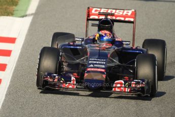 World © Octane Photographic Ltd. Scuderia Toro Rosso STR10 – Max Verstappen. Thursday 19th February 2015, F1 Winter testing, Circuit de Catalunya, Barcelona, Spain, Day 1. Digital Ref: 1187CB7B0161