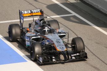 World © Octane Photographic Ltd. Sahara Force India VJM07 – Sergio Perez. Thursday 19th February 2015, F1 Winter testing, Circuit de Catalunya, Barcelona, Spain, Day 1. Digital Ref :1187CB7L1555