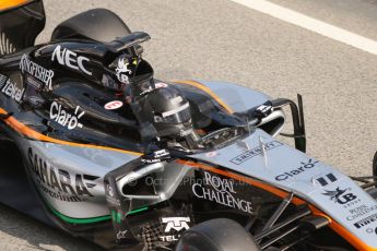 World © Octane Photographic Ltd. Sahara Force India VJM07 – Sergio Perez. Thursday 19th February 2015, F1 Winter testing, Circuit de Catalunya, Barcelona, Spain, Day 1. Digital Ref :1187CB7L1556