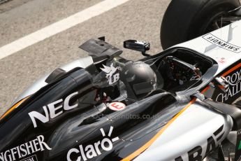World © Octane Photographic Ltd. Sahara Force India VJM07 – Sergio Perez. Thursday 19th February 2015, F1 Winter testing, Circuit de Catalunya, Barcelona, Spain, Day 1. Digital Ref :1187CB7L1562