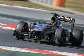 World © Octane Photographic Ltd. Sahara Force India VJM07 – Pascal Wehrlein. Thursday 19th February 2015, F1 Winter testing, Circuit de Catalunya, Barcelona, Spain, Day 1. Digital Ref : 1187LB1D5880