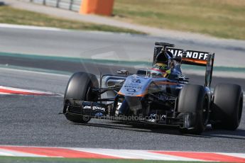 World © Octane Photographic Ltd. Sahara Force India VJM07 – Pascal Wehrlein. Thursday 19th February 2015, F1 Winter testing, Circuit de Catalunya, Barcelona, Spain, Day 1. Digital Ref : 1187LB1D5914