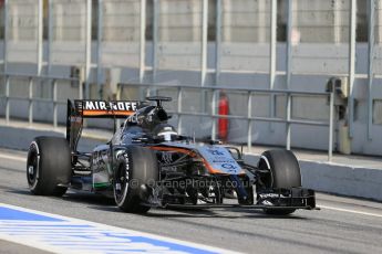 World © Octane Photographic Ltd. Sahara Force India VJM07 – Sergio Perez. Thursday 19th February 2015, F1 Winter testing, Circuit de Catalunya, Barcelona, Spain, Day 1. Digital Ref : 1187LB1D5986