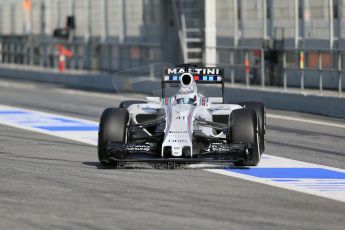 World © Octane Photographic Ltd. Williams Martini Racing FW37 – Susie Wolff. Thursday 19th February 2015, F1 Winter testing, Circuit de Catalunya, Barcelona, Spain, Day 1. Digital Ref: 1187LB1D6002