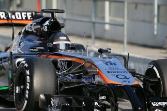 World © Octane Photographic Ltd. Sahara Force India VJM07 – Sergio Perez. Thursday 19th February 2015, F1 Winter testing, Circuit de Catalunya, Barcelona, Spain, Day 1. Digital Ref : 1187LB1D6138