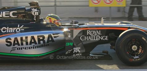 World © Octane Photographic Ltd. Sahara Force India VJM07 – Pascal Wehrlein. Thursday 19th February 2015, F1 Winter testing, Circuit de Catalunya, Barcelona, Spain, Day 1. Digital Ref : 1187LW1L4839
