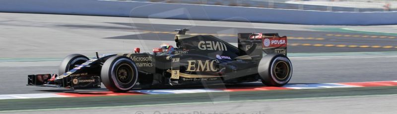 World © Octane Photographic Ltd. Lotus F1 Team E23 Hybrid – Pastor Maldonado. Thursday 19th February 2015, F1 Winter testing, Circuit de Catalunya, Barcelona, Spain, Day 1. Digital Ref : 1187LW1L5568