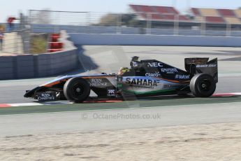 World © Octane Photographic Ltd. Sahara Force India VJM07 – Pascal Wehrlein. Thursday 19th February 2015, F1 Winter testing, Circuit de Catalunya, Barcelona, Spain, Day 1. Digital Ref : 1187LW1L5591