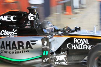 World © Octane Photographic Ltd. Sahara Force India VJM07 – Sergio Perez. Thursday 19th February 2015, F1 Winter testing, Circuit de Catalunya, Barcelona, Spain, Day 1. Digital Ref : 1187LW1L5609