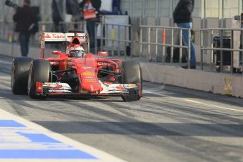 World © Octane Photographic Ltd. Scuderia Ferrari SF15-T – Kimi Raikkonen. Friday 20th February 2015, F1 Winter testing, Circuit de Barcelona Catalunya, Spain, Day 2. Digital Ref: 1188CB1L5900