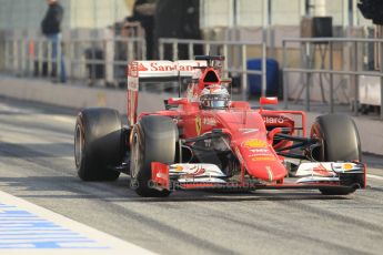 World © Octane Photographic Ltd. Scuderia Ferrari SF15-T – Kimi Raikkonen. Friday 20th February 2015, F1 Winter testing, Circuit de Barcelona Catalunya, Spain, Day 2. Digital Ref: 1188CB1L5903