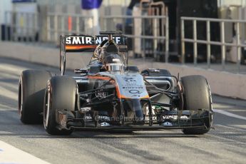 World © Octane Photographic Ltd. Sahara Force India VJM07 – Sergio Perez. Friday 20th February 2015, F1 Winter testing, Circuit de Barcelona Catalunya, Spain, Day 2. Digital Ref :1188CB1L5938