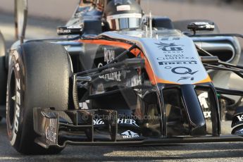 World © Octane Photographic Ltd. Sahara Force India VJM07 – Sergio Perez. Friday 20th February 2015, F1 Winter testing, Circuit de Barcelona Catalunya, Spain, Day 2. Digital Ref :1188CB1L5939