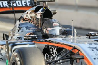 World © Octane Photographic Ltd. Sahara Force India VJM07 – Sergio Perez. Friday 20th February 2015, F1 Winter testing, Circuit de Barcelona Catalunya, Spain, Day 2. Digital Ref :1188CB1L5945