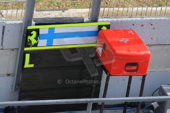 World © Octane Photographic Ltd. Scuderia Ferrari SF15-T – Kimi Raikkonen's pit board. Friday 20th February 2015, F1 Winter testing, Circuit de Barcelona Catalunya, Spain, Day 2. Digital Ref: 1188CB1L6510