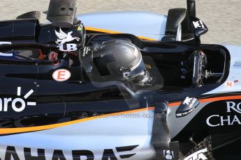 World © Octane Photographic Ltd. Sahara Force India VJM07 – Sergio Perez. Friday 20th February 2015, F1 Winter testing, Circuit de Barcelona Catalunya, Spain, Day 2. Digital Ref :1188CB1L6533
