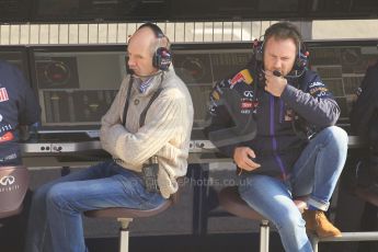 World © Octane Photographic Ltd. Infiniti Red Bull Racing - Christian Horner and Adrian Newey. Friday 20th February 2015, F1 Winter testing, Circuit de Barcelona Catalunya, Spain, Day 2. Digital Ref : 1188CB1L6672