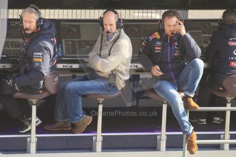 World © Octane Photographic Ltd. Infiniti Red Bull Racing - Christian Horner and Adrian Newey. Friday 20th February 2015, F1 Winter testing, Circuit de Barcelona Catalunya, Spain, Day 2. Digital Ref : 1188CB1L6677