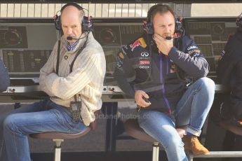 World © Octane Photographic Ltd. Infiniti Red Bull Racing - Christian Horner and Adrian Newey. Friday 20th February 2015, F1 Winter testing, Circuit de Barcelona Catalunya, Spain, Day 2. Digital Ref : 1188CB1L6694