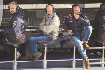 World © Octane Photographic Ltd. Infiniti Red Bull Racing - Christian Horner and Adrian Newey. Friday 20th February 2015, F1 Winter testing, Circuit de Barcelona Catalunya, Spain, Day 2. Digital Ref : 1188CB1L6696