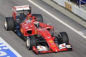 World © Octane Photographic Ltd. Scuderia Ferrari SF15-T – Kimi Raikkonen. Friday 20th February 2015, F1 Winter testing, Circuit de Barcelona Catalunya, Spain, Day 2. Digital Ref: 1188CB1L6805