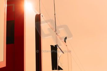 World © Octane Photographic Ltd. Scuderia Ferrari logo at sundown. Friday 20th February 2015, F1 Winter testing, Circuit de Barcelona Catalunya, Spain, Day 2. Digital Ref: 1188CB1L6822