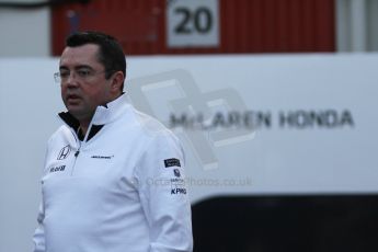 World © Octane Photographic Ltd. McLaren Honda - Eric Boullier. Friday 20th February 2015, F1 Winter testing, Circuit de Barcelona Catalunya, Spain, Day 2. Digital Ref: 1188CB7L1687