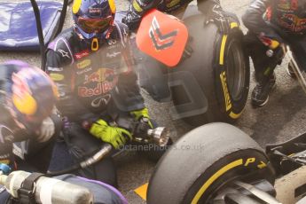 World © Octane Photographic Ltd. Infiniti Red Bull Racing RB11 – Daniel Ricciardo pitstop practice. Friday 20th February 2015, F1 Winter testing, Circuit de Barcelona Catalunya, Spain, Day 2. Digital Ref :1188CB7L5989