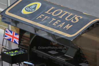 World © Octane Photographic Ltd. Lotus F1 Team E23 Hybrid – Jolyon Palmer pit board. Friday 20th February 2015, F1 Winter testing, Circuit de Catalunya, Barcelona, Spain, Day 2. Digital Ref : 1188LB1D6406