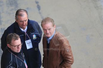 World © Octane Photographic Ltd. Lotus F1 Team – Jolyon Palmer father Jonathan Palmer talking with NBC Sports crew. Friday 20th February 2015, F1 Winter testing, Circuit de Catalunya, Barcelona, Spain, Day 2. Digital Ref : 1188LB1D6499